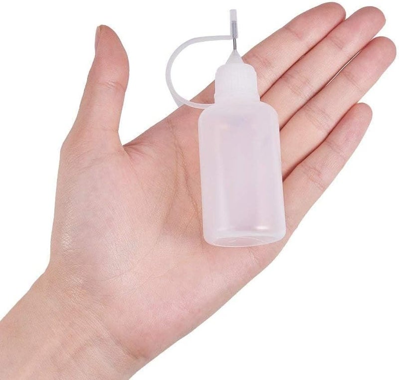 ONWON 10 Pieces Precision Needle Tip Glue Bottle Applicator 1 Ounce/ 30 ml Empty Applicator Glue Oiler Squeeze Bottle for Paper Quilling DIY Craft - Image 4