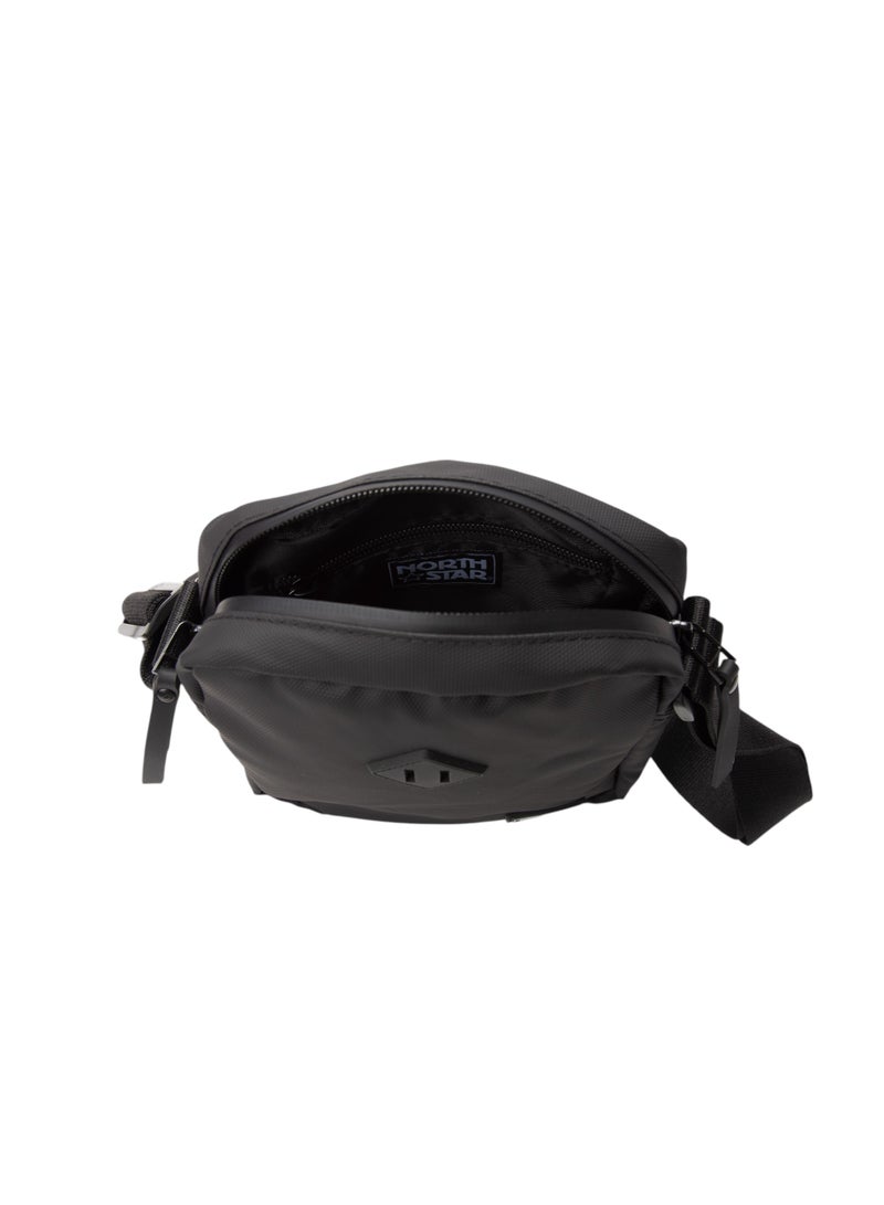 Bata Textured Messenger Bag Black - Image 4