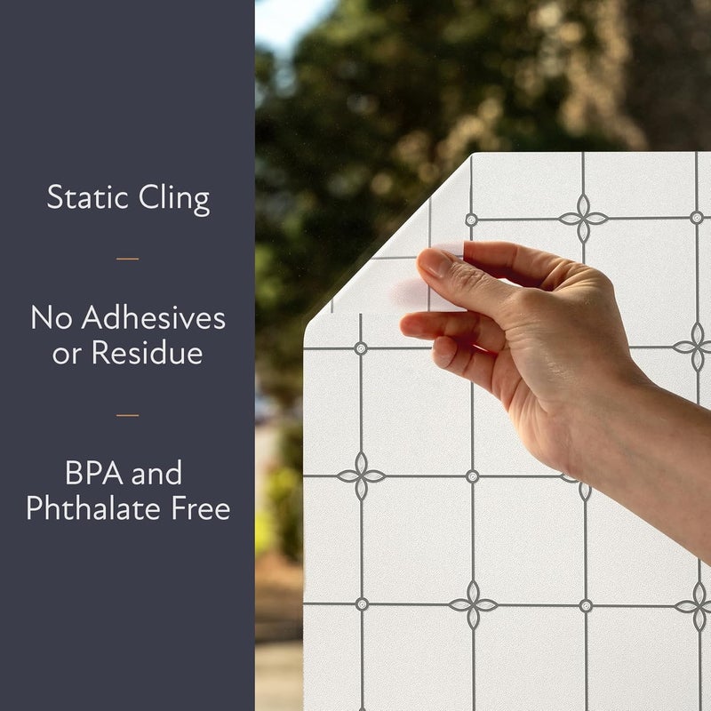 Artscape Victoria 36 x 72 Inch Window Film, Made in USA – Provides Privacy, Non-Adhesive, Textured Leaded Glass Pattern, UV Protection, Easy to Apply and Removable - Image 5