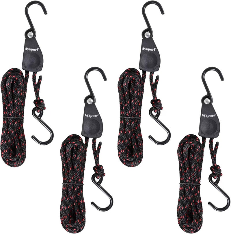 Ayaport Kayak Rope Tie Down Ratchet Straps Bow and Stern Ratcheting Tie Downs Rope Hanger Kayak and Canoe Accessories - Image 1