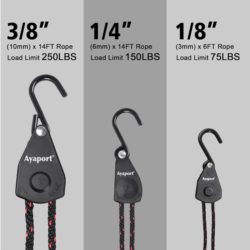 Ayaport Kayak Rope Tie Down Ratchet Straps Bow and Stern Ratcheting Tie Downs Rope Hanger Kayak and Canoe Accessories - Image 4
