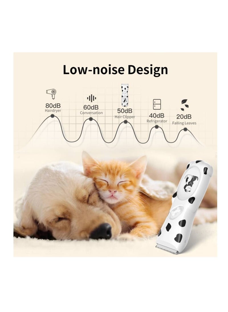 فورتي Pets Clippers USB Rechargeable Cordless Cat Grooming Kit Dog Shaver Clippers for Pets White - Image 2