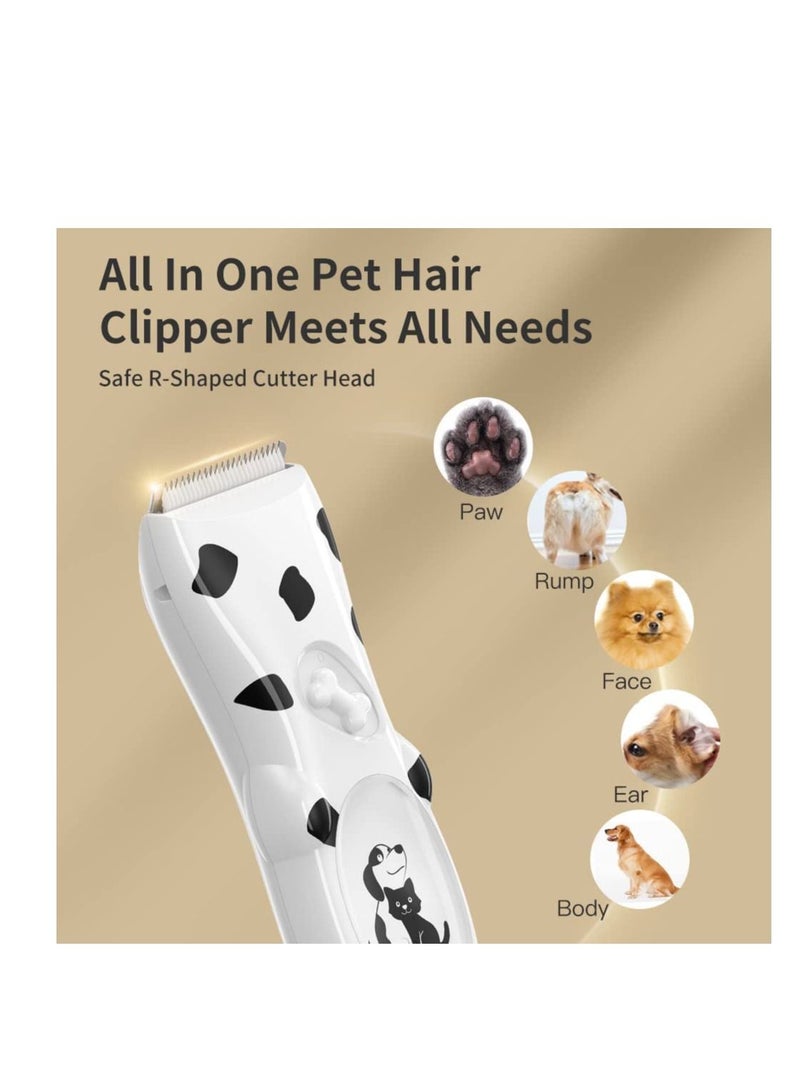 فورتي Pets Clippers USB Rechargeable Cordless Cat Grooming Kit Dog Shaver Clippers for Pets White - Image 3