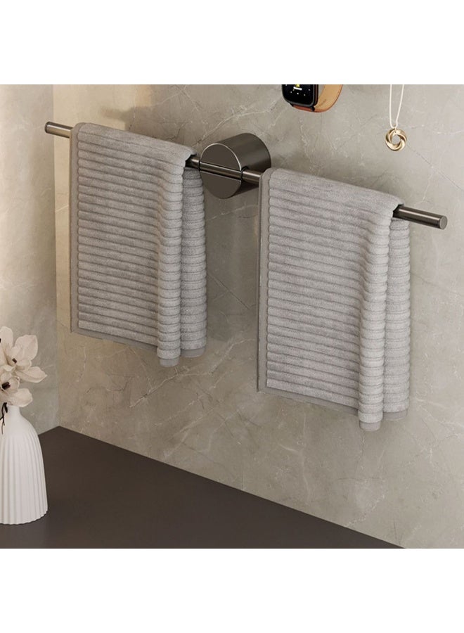 1pcs Minimalist Gun Gray Wall Mounted Towel Rack, No Punching Simple Storage Rack, Storage Towel Bar，Suitable For Bathroom,Bathroom, Kitchen - Image 2