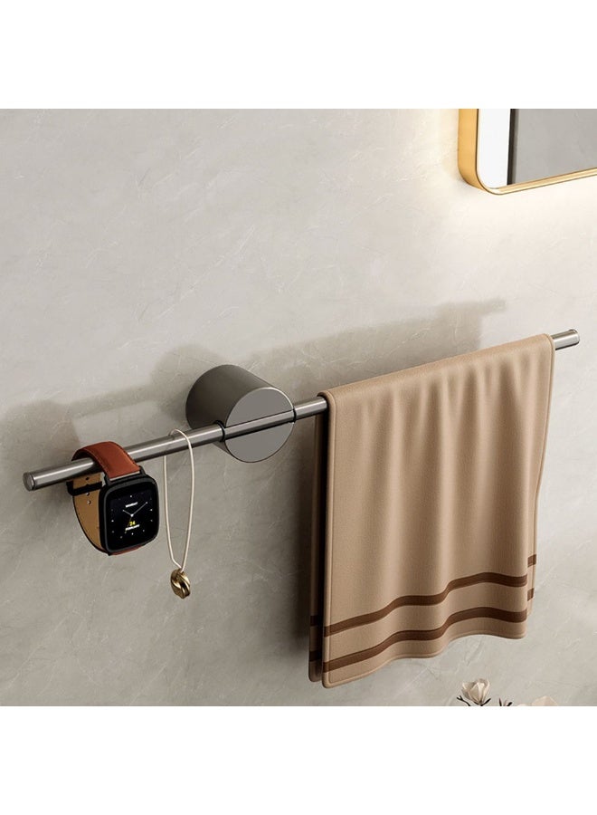 1pcs Minimalist Gun Gray Wall Mounted Towel Rack, No Punching Simple Storage Rack, Storage Towel Bar，Suitable For Bathroom,Bathroom, Kitchen - Image 1