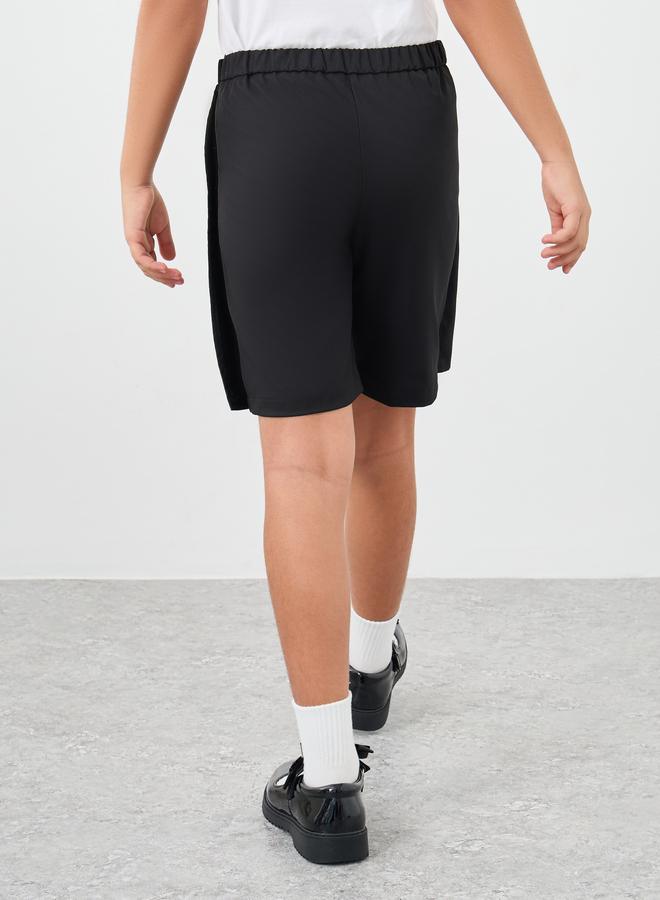 ستايلي سكورت مدرسي ستايلي جيرلز أسود سادة بأزرار - Image 4