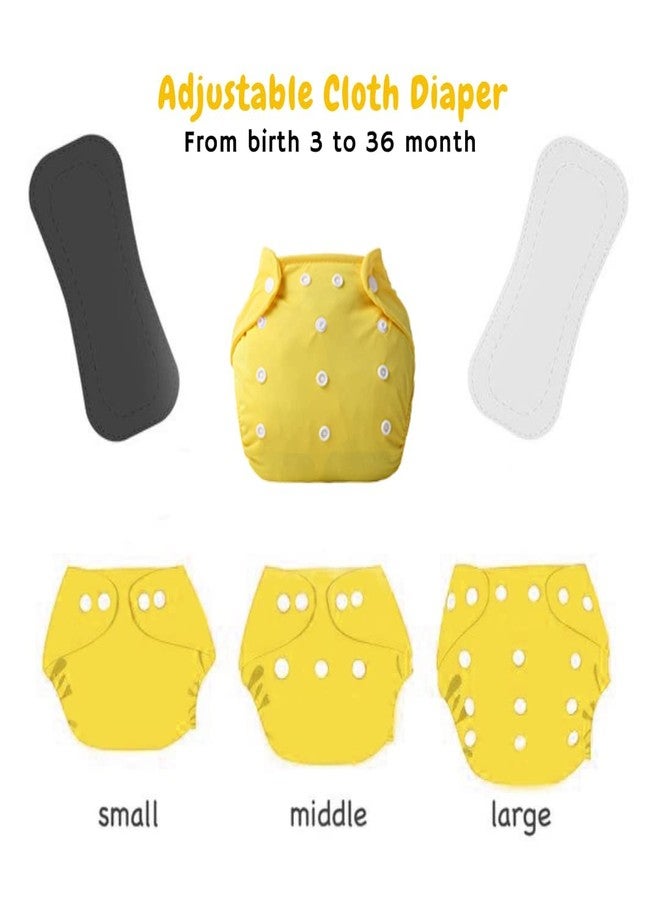 First Trend Cloth Diaper- Reusable, Washable and Adjustable Snap Buttons Cloth Diaper For Babies (0-36 Months Newborn) With Wet-Free Insert Pads (Set of 2) (Yellow,Pink) - Image 2