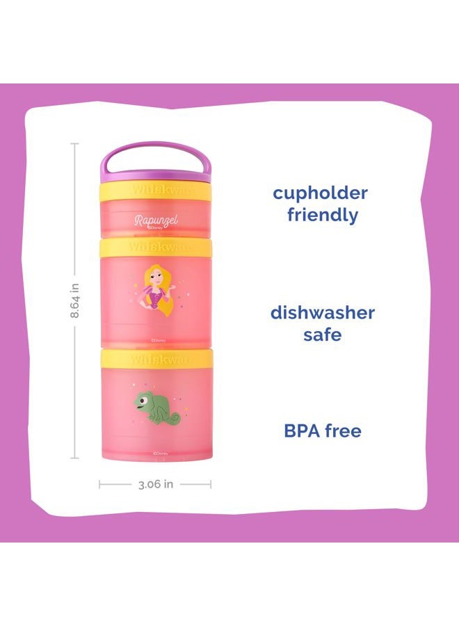 Whiskware (Rapunzel) DiSNEY PRINCESS Whiskware Stackable Snack Pack - 3 Jar + Handle - White/Pink/Purple - Image 2