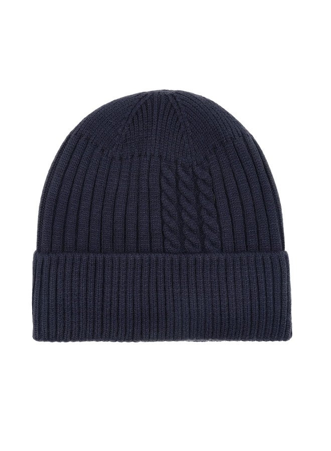 iSWEVEN Winter Cap for Men & Women | Inside Fur Woolen Unisex Beanie Cap | Men's and Women's Warm Winter Hat Unisex-Adult Soft Wool Slouchy Stylish Skull Beanie Cap (WC4138B, Blue, Free Size) - Image 4