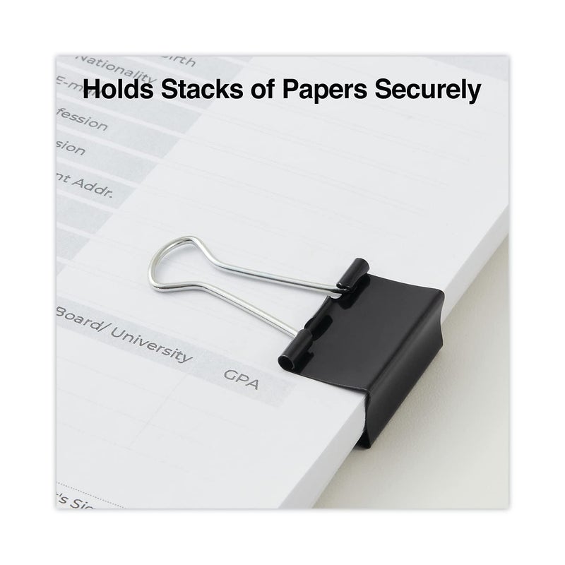 Universal UNV11124 Binder Clips with Storage Tub - Medium, Black/Silver (24/Pack) - Image 4