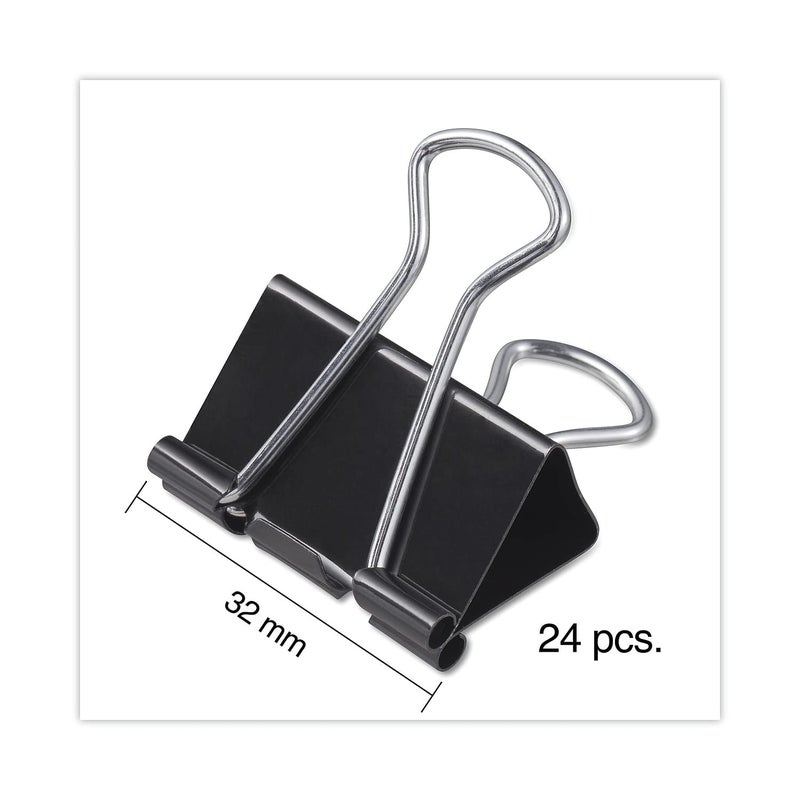 Universal UNV11124 Binder Clips with Storage Tub - Medium, Black/Silver (24/Pack) - Image 5