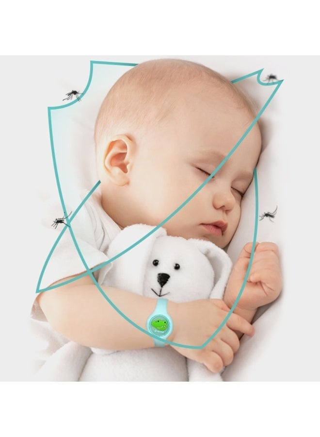 2PCS Cartoon Frog Bear Flashing Mosquito Repellent Wristband, Portable Glowing Mosquito-Repellent Watch for Children and Adults, Adjustable Silicone Buckle, Summer Outdoor Essential - Image 5