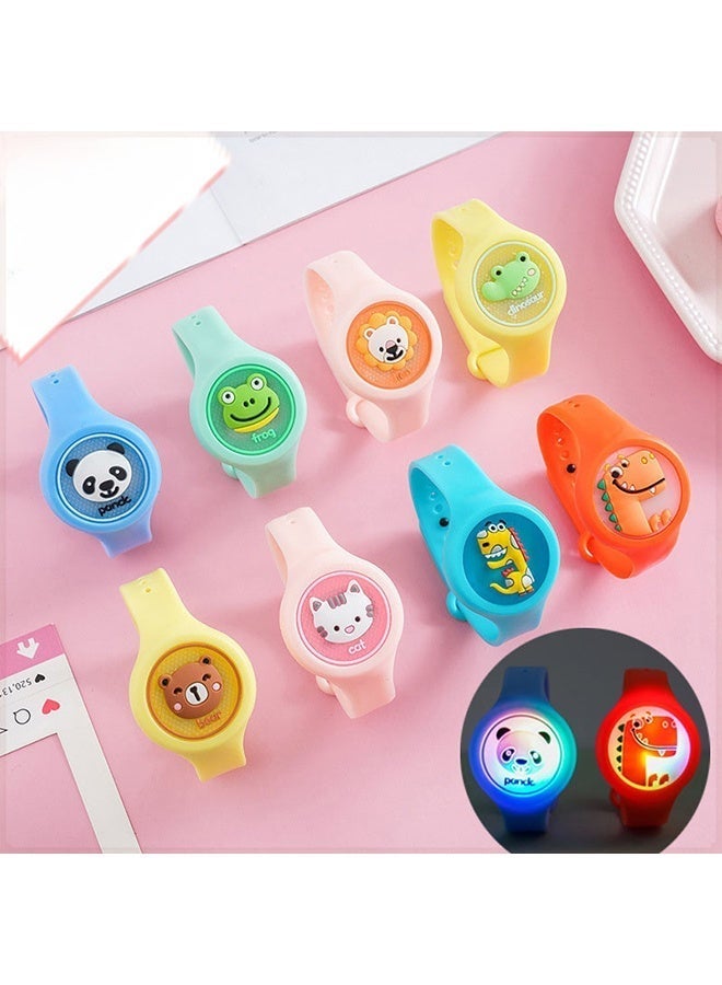 2PCS Cartoon Frog Bear Flashing Mosquito Repellent Wristband, Portable Glowing Mosquito-Repellent Watch for Children and Adults, Adjustable Silicone Buckle, Summer Outdoor Essential - Image 4