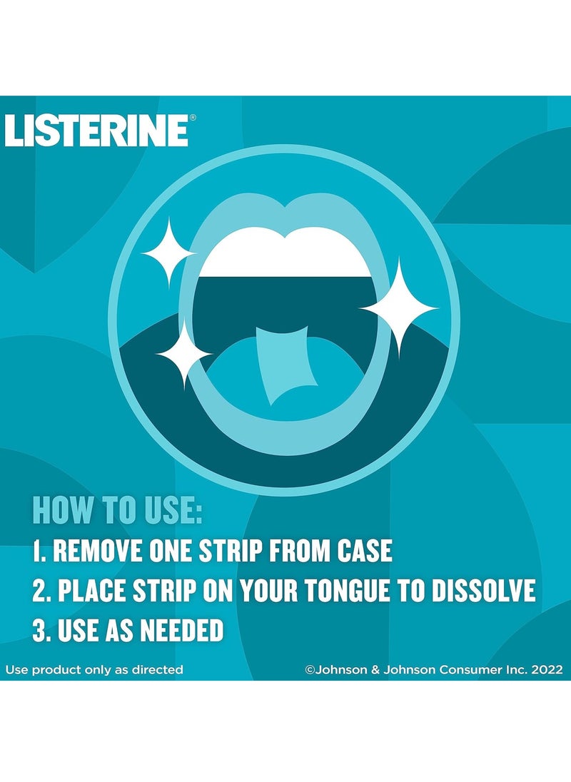 Listerine Listerine Cool Mint Pocketpaks Breath Strips Kills Bad Breath Germs, 24-Strip Pack, 3 Pack  - Image 3
