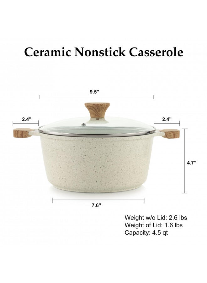 SENSARTE Ceramic Nonstick Dutch Oven 4.5QT, Nonstick Induction Stock Pot Stew Pot with Lid, Non-toxic Healthy Cooking Pot, PFAS and PTFE Free - Image 2
