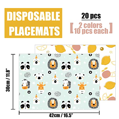 CNYMANY 40 pcs Disposable Bibs and Placemats for Baby, Leak Proof Travel Feeding Bibs and Place Mats for Infants Toddlers for Traveling and Outdoor Use - Image 3