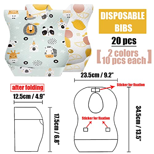 CNYMANY 40 pcs Disposable Bibs and Placemats for Baby, Leak Proof Travel Feeding Bibs and Place Mats for Infants Toddlers for Traveling and Outdoor Use - Image 2