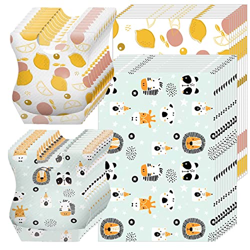 CNYMANY 40 pcs Disposable Bibs and Placemats for Baby, Leak Proof Travel Feeding Bibs and Place Mats for Infants Toddlers for Traveling and Outdoor Use - Image 1