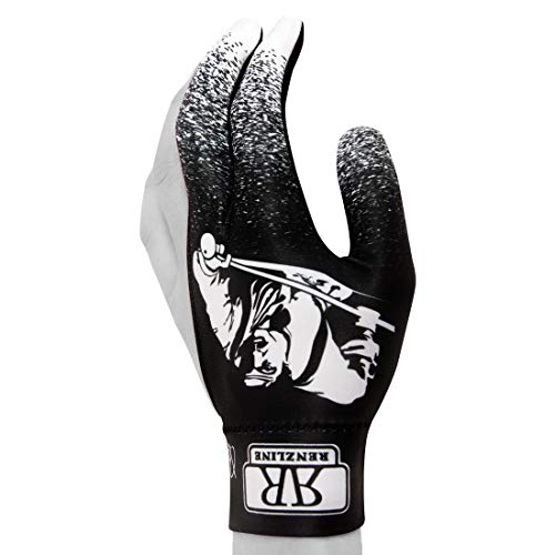 Longoni Renzline Pool CUE Glove Billiard Player - White/Black - for Left Hand - One Size fits All - Image 2