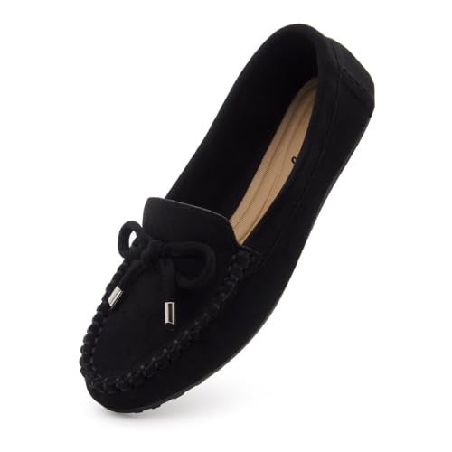 Herstyle Loafers for Women – Slip-On Business Flats Shoes | Dressy Casual Walking Flats with Memory Foam Insole | Lightweight & Comfortable Moccasins for Office & Travel, 2024Black, Size 10.0, Canal - Image 1