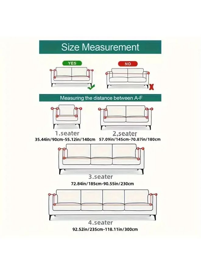 غطاء أريكة بمقعد واحد مربع أسود مضاد للانزلاق مع هامش نمط هندسي قابل للتمدد واقي من القماش - Image 4