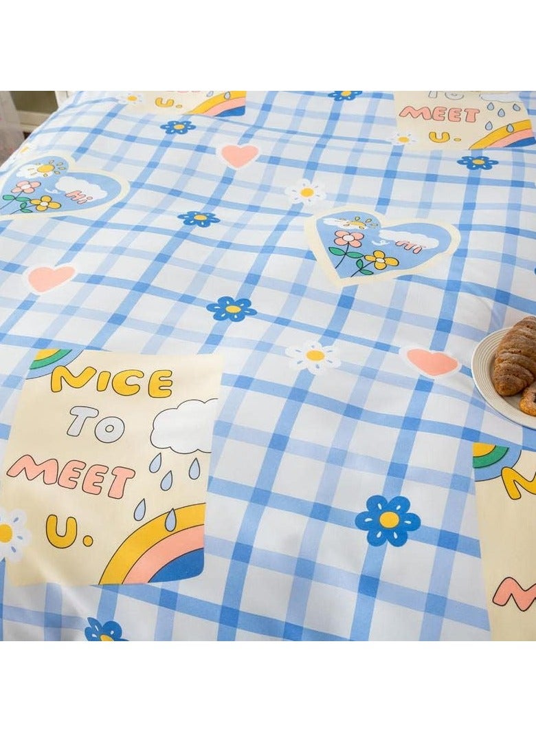 عام طقم أغطية ألحفة مكون من 4 قطع، طقم سرير من البوليستر الناعم، طقم لحاف كرتوني بدون قلب، طقم لحاف كرتوني مع غطاء لحاف واحد وشرشف واحد و2 غطاء وسادة - Image 4