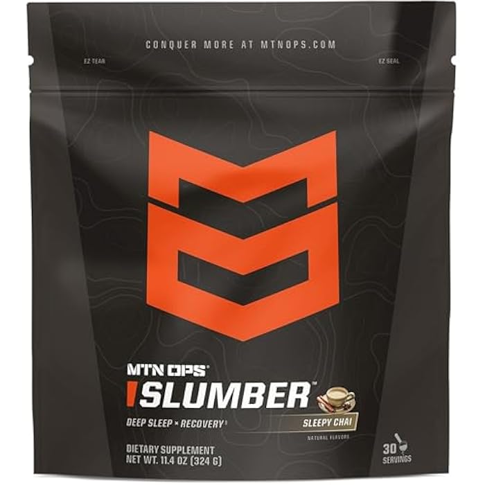 MTN OPS Slumber Sleep Aid for Muscle Recovery & Deep Sleep, Sleepy Chai Sleep Support Powder Drink Mix, 30 Servings - Image 1