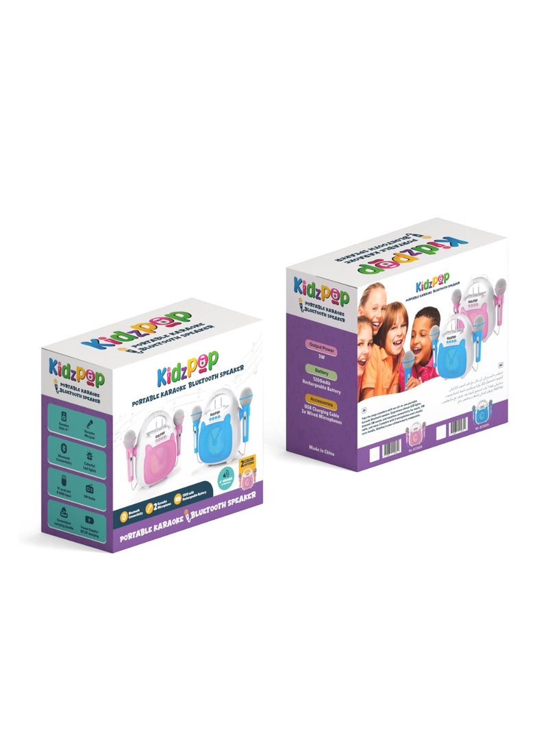 echo AUDIO Kidz Pop Kids Karaoke Machine with Bluetooth, LED Lights & 2 Wired Microphones  - Image 2