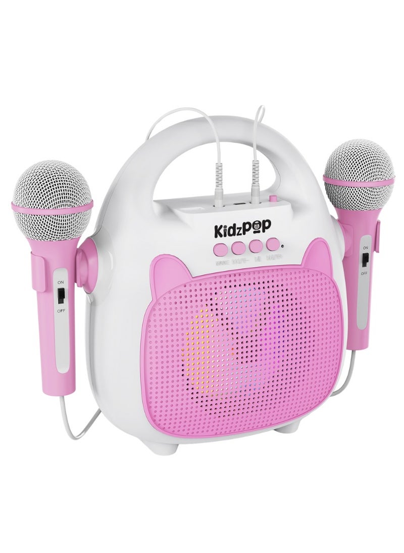 echo AUDIO Kidz Pop Kids Karaoke Machine with Bluetooth, LED Lights & 2 Wired Microphones  - Image 1