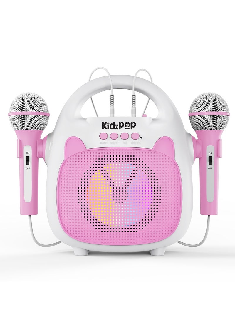 echo AUDIO Kidz Pop Kids Karaoke Machine with Bluetooth, LED Lights & 2 Wired Microphones  - Image 3