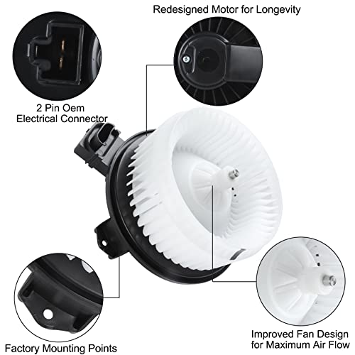 BINWUHI 700194 HVAC Heater Blower Motor with Fan Cage Compatible with Jeep Wrangler 2007-2010, Honda Civic 2006-2011, Replaces OE 75821, 79310SNAA01, 79310-SNA-A01, PM9177 Replacement Blower Assembly - Image 5