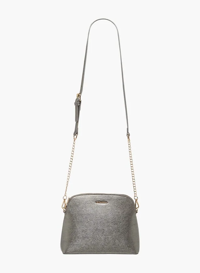 Flora Bella By Shoexpress Women Monogram Print Crossbody Bag with Zip Closure and Adjustable Strap