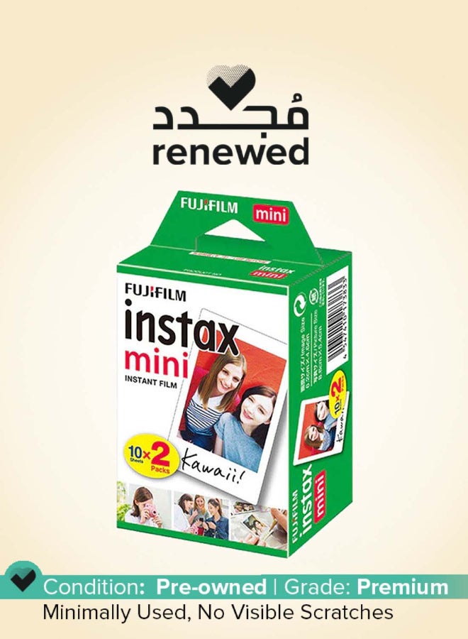 فوجي فيلم Renewed - Instax Mini Instant Film Pack Of 2 x 10 Sheets (20 shots) BLACK - Image 1