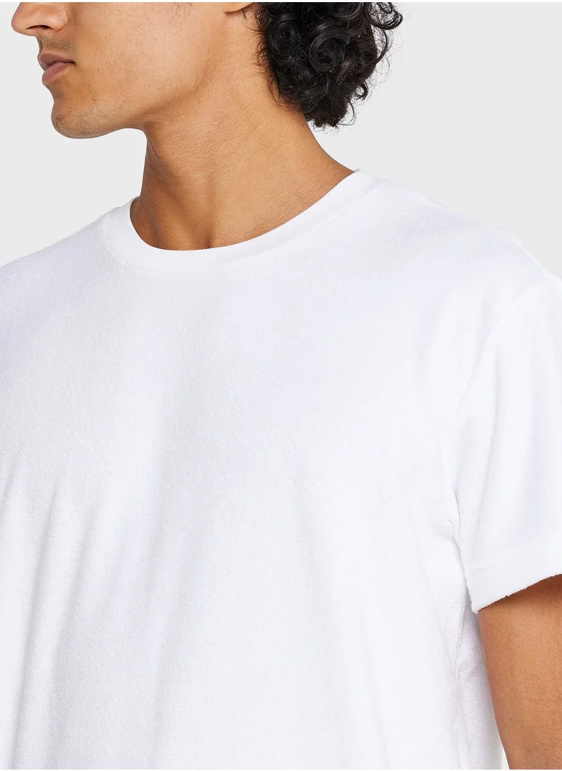 CALVIN KLEIN Towelling Crew Neck T-Shirt