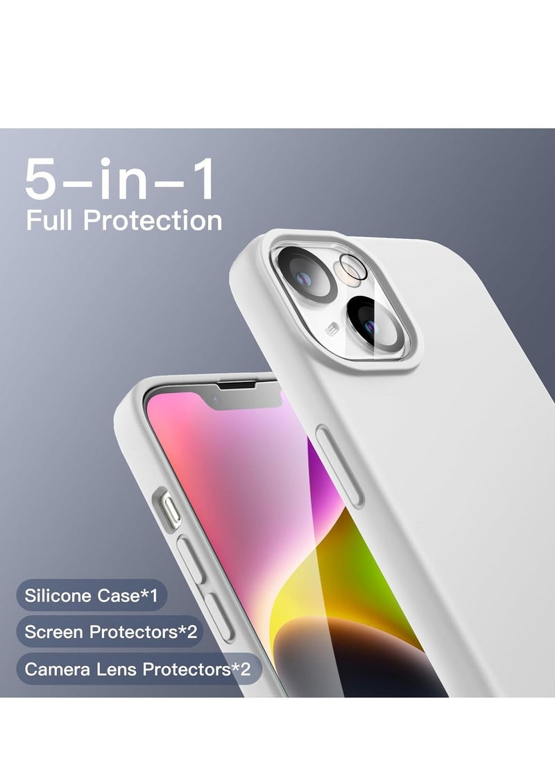 Raxoom "5-in-1 iPhone 14 (6.1-Inch) Starlight Silicone Case - With 2 Screen Protectors & 2 Camera Lens Protectors" - Image 3