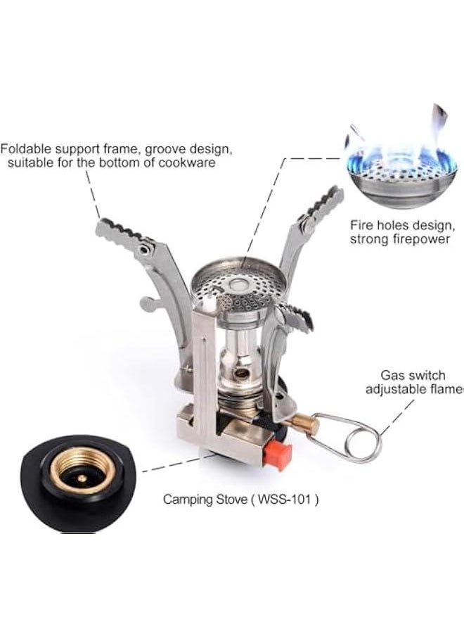 HOOKOR Portable Camping Stoves Backpacking Stove with Piezo Ignition Stable Support Wind-Resistance Camp Stove for Outdoor Camping Hiking Cooking  - Image 4