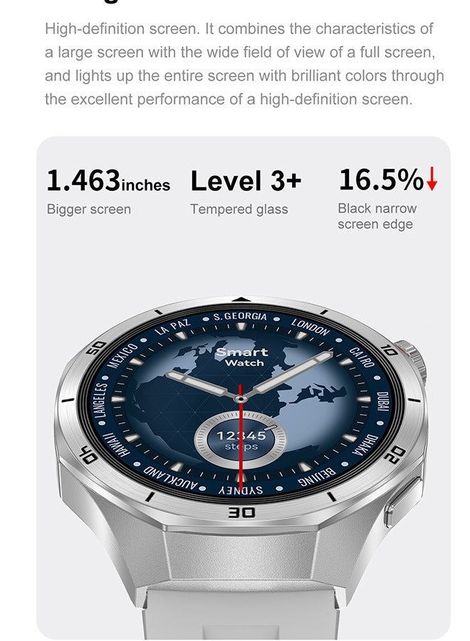 RollsTimi  Smart Watches for Men, Bluetooth Call Fashion Smart Watch, Waterproof Fitness Tracker with Heart Rate/Sleep Monitor/100+ Sports Modes, Watch for Android Phones & iPhone, Black Silicone - Image 3