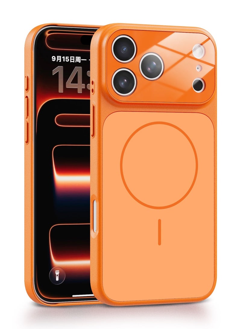 ELTRAZONE Luxury Magnetic Glass Case for iPhone 17 Pro Wireless Compatible, Anti-Fingerprint, Shockproof & Oil-Resistant Frosted Back Cover - Image 1