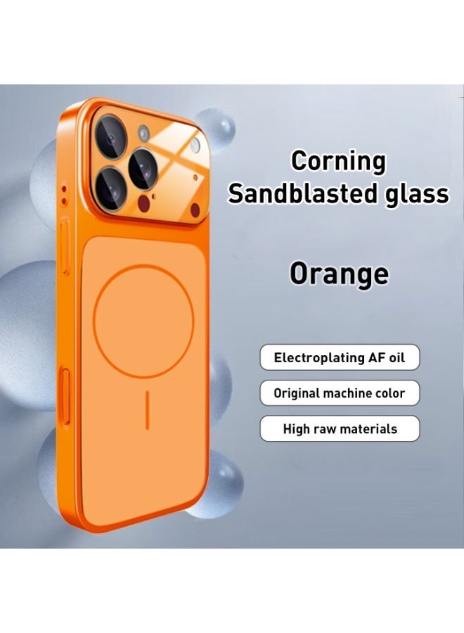 ELTRAZONE Luxury Magnetic Glass Case for iPhone 17 Pro Wireless Compatible, Anti-Fingerprint, Shockproof & Oil-Resistant Frosted Back Cover - Image 2
