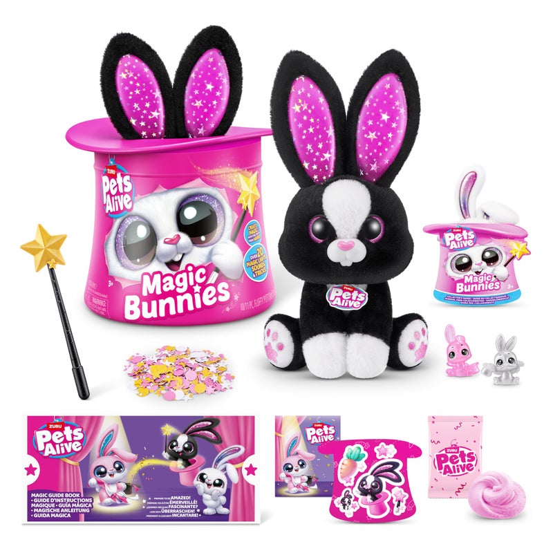Pets Alive Magic Bunnies Sootie by ZURU Electronic Plush Unboxing Surprise Interactive Magic Toy