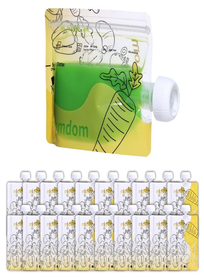 Gemdom 20 Pack Reusable Baby Food Pouches for Toddlers, Refillable Squeeze Pouch for Applesauce Yogurt Homemade Organic Puree Juice Snack for Baby Kids Students, Storage Containers, BPA Free, 5oz - Image 1