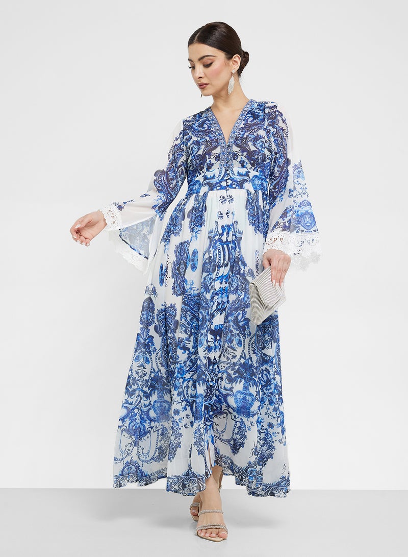 Khizana Paisley Print Maxi Dress - Image 1