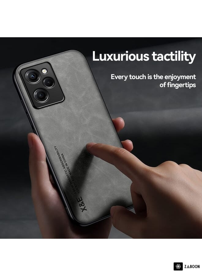 Green Tiger - For Xiaomi Redmi Note 12 Pro Speed Lamba Skin Feel Magnetic Leather Phone Case(Dark Grey) - Image 1