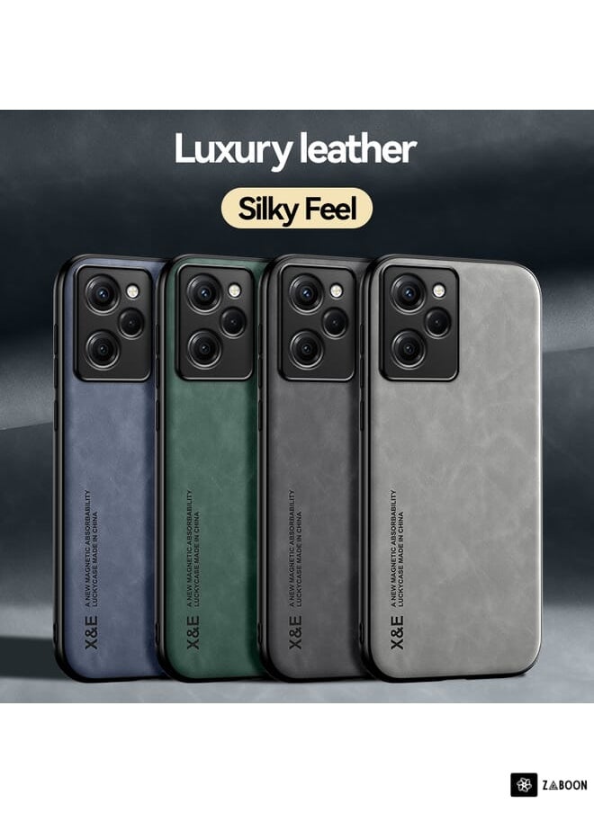Green Tiger - For Xiaomi Redmi Note 12 Pro Speed Lamba Skin Feel Magnetic Leather Phone Case(Dark Grey) - Image 1