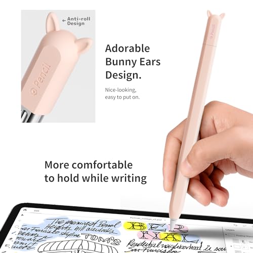 ELETIUO Silicone Case Compatible with Apple Pencil (USB-C),Protective Holder Grip Sleeve with Cap,Anti-Slip Cover Supports Magnetic Compatible with Apple Pencil 3rd Generation,Ear Pink - Image 5