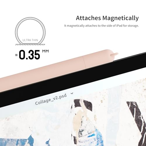 ELETIUO Silicone Case Compatible with Apple Pencil (USB-C),Protective Holder Grip Sleeve with Cap,Anti-Slip Cover Supports Magnetic Compatible with Apple Pencil 3rd Generation,Ear Pink - Image 4