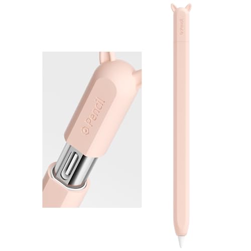 ELETIUO Silicone Case Compatible with Apple Pencil (USB-C),Protective Holder Grip Sleeve with Cap,Anti-Slip Cover Supports Magnetic Compatible with Apple Pencil 3rd Generation,Ear Pink - Image 1