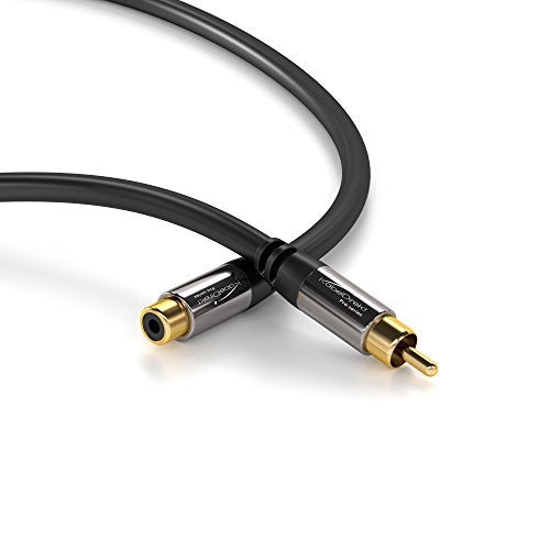 KabelDirekt – RCA Extension Cable – 3ft – Break-Resistant Lead for Brilliant Sound Quality (subwoofer/Audio Cable, RCA Male to Female, Ideal for Amplifier/HiFi, Analog & Digital) - Image 5