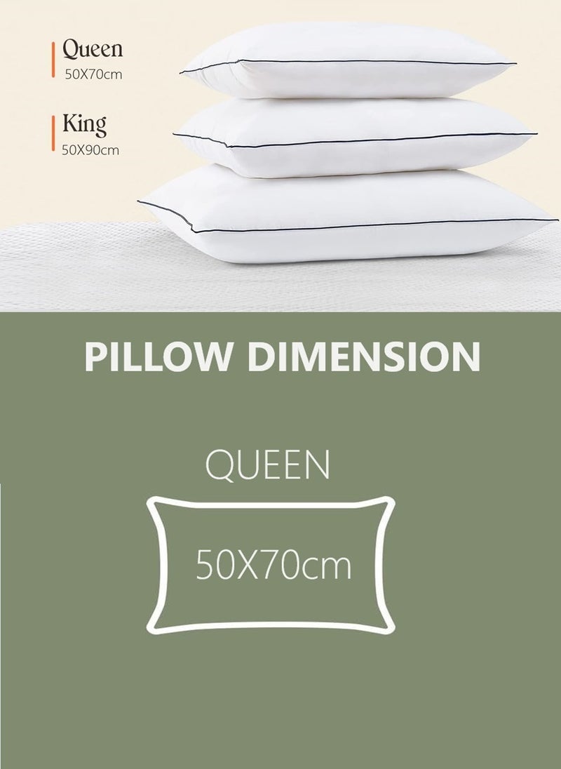 Blueberry Single Piping Cotton Pillow White 50x70cm Made in Uae  - Image 2