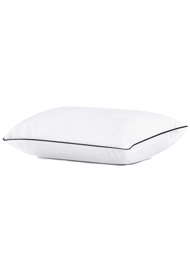 Blueberry Single Piping Cotton Pillow White 50x70cm Made in Uae  - Image 1